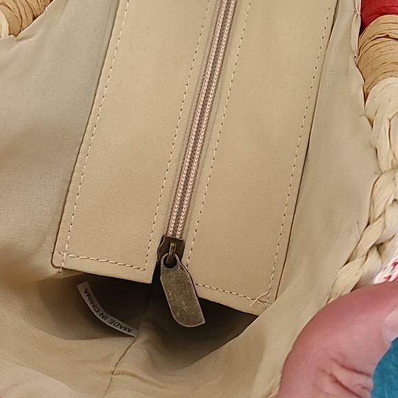Sun n Sand Straw Hand Bag Purse Beige Tan Rust Brand New Summer Beach Vacation - Picture 5 of 5
